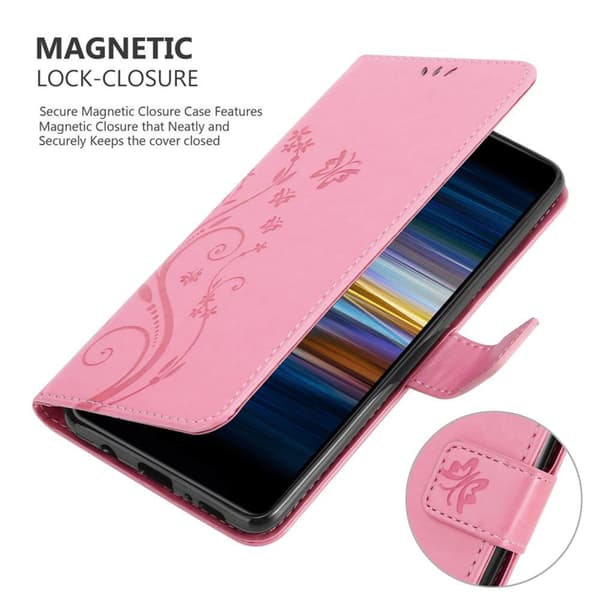 Sony Xperia L3 Skal Fodral i blomdesign Mobilskydd Case Cover med magnetisk stängning, ståfunktion och kortplatser