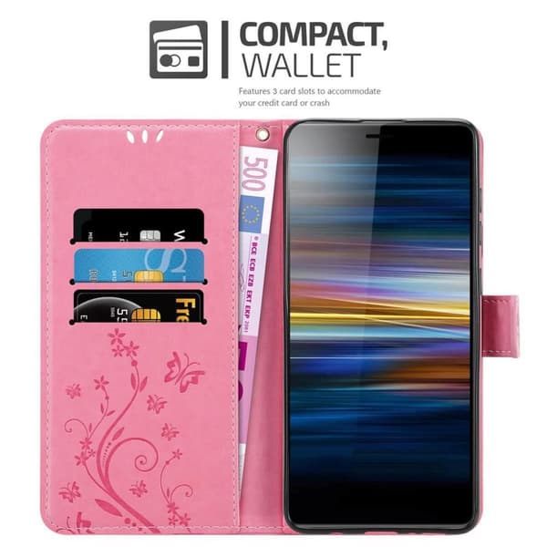 Sony Xperia L3 Skal Fodral i blomdesign Mobilskydd Case Cover med magnetisk stängning, ståfunktion och kortplatser