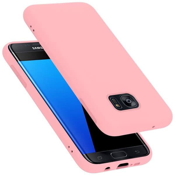 Samsung Galaxy S7 EDGE Skal Fodral av flexibelt TPU-silikon Case Cover LIQUID ROSA