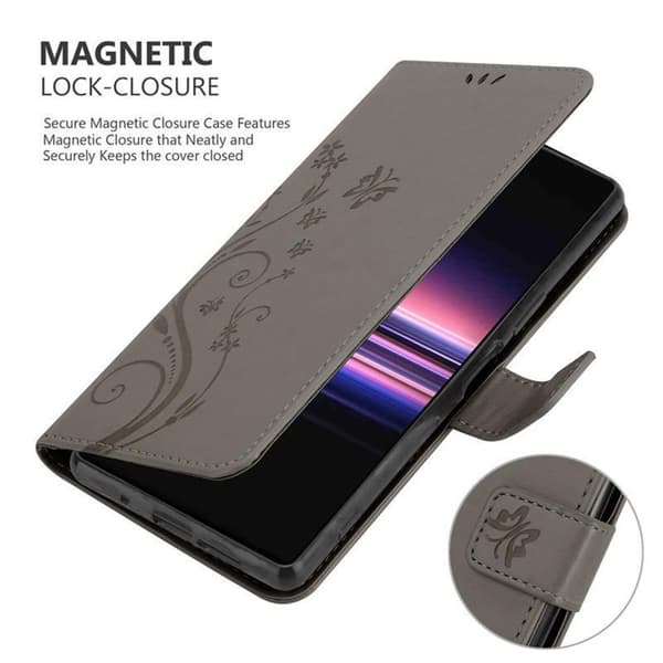Deksel til Sony Xperia 5 Lommebokdeksel i blomster design med magnetisk lukking, stativfunksjon og kortplasser