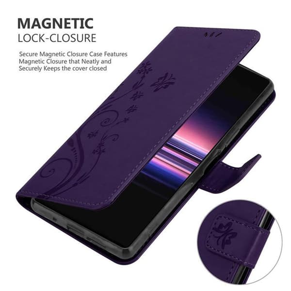 Sony Xperia 5 Skal Fodral i blomdesign Mobilskydd Case Cover med magnetisk stängning, ståfunktion och kortplatser