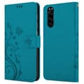 Pikkukuva 8 / 8: Sony Xperia 5 Suojakotelo Suojakuori Lompakkokotelo Matkapuhelinkotelo Kukat jossa on magneettisuljenta, jalusta-toiminto ja korttipaikat