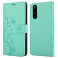 Miniatyrbilde 8 av 8: Deksel til Sony Xperia 5 Lommebokdeksel i blomster design med magnetisk lukking, stativfunksjon og kortplasser