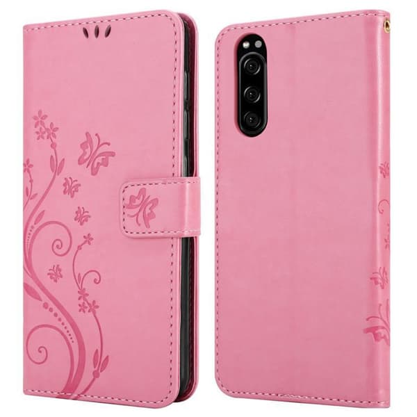 Sony Xperia 5 Skal Fodral i blomdesign Mobilskydd Case Cover med magnetisk stängning, ståfunktion och kortplatser