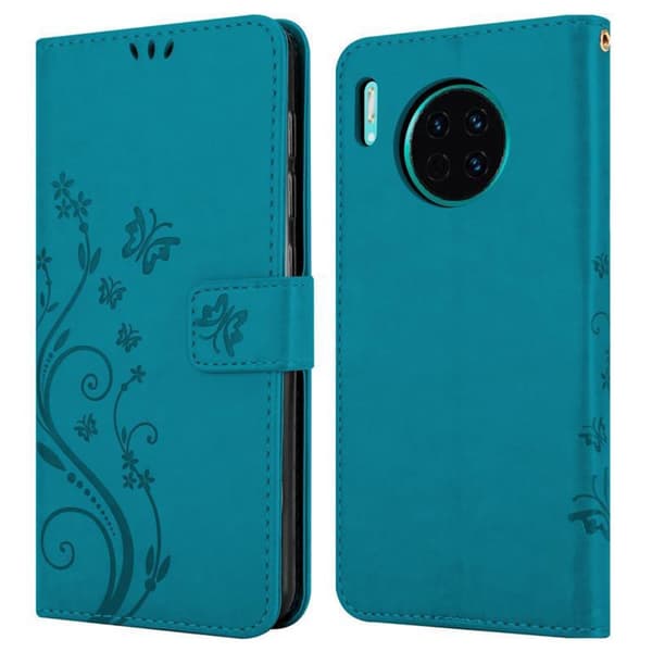 Deksel til Huawei MATE 30 Lommebokdeksel i blomster design med magnetisk lukking, stativfunksjon og kortplasser