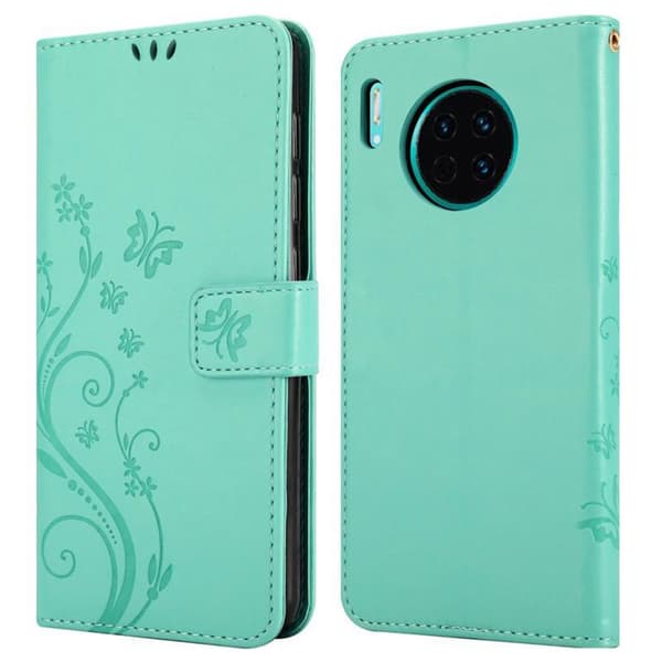 Huawei MATE 30 Skal Fodral i blomdesign Mobilskydd Case Cover med magnetisk stängning, ståfunktion och kortplatser