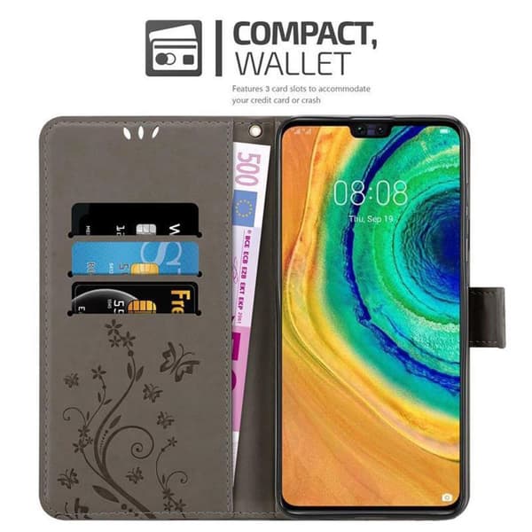 Huawei MATE 30 Skal Fodral i blomdesign Mobilskydd Case Cover med magnetisk stängning, ståfunktion och kortplatser