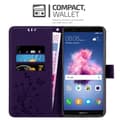Miniatyrbilde 5 av 11: Deksel til Huawei P SMART 2018 / Enjoy 7S Lommebokdeksel i blomster design med magnetisk lukking, stativfunksjon og kortplasser