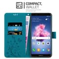 Miniatyrbilde 6 av 11: Deksel til Huawei P SMART 2018 / Enjoy 7S Lommebokdeksel i blomster design med magnetisk lukking, stativfunksjon og kortplasser