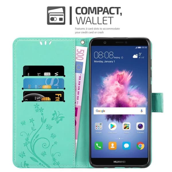 Huawei P SMART 2018 / Enjoy 7S Pungetui Cover Blomster ()