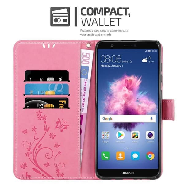 Huawei P SMART 2018 / Enjoy 7S Pungetui Cover Blomster ()