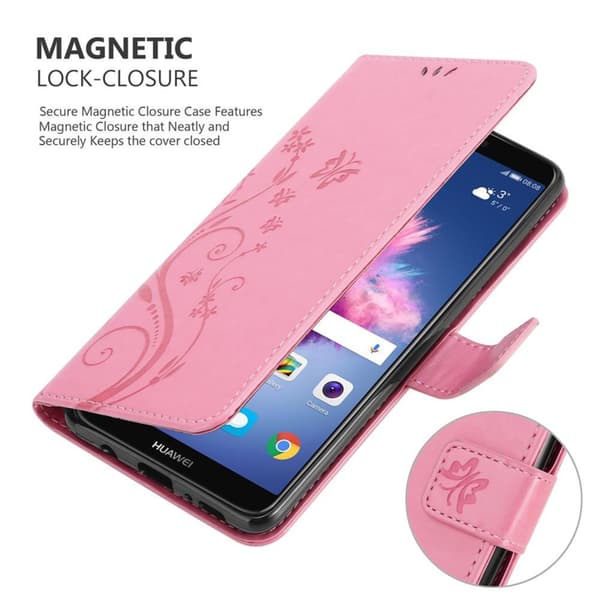 Huawei P SMART 2018 / Enjoy 7S Pungetui Cover Blomster ()