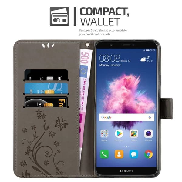 Huawei P SMART 2018 / Enjoy 7S Pungetui Cover Blomster ()