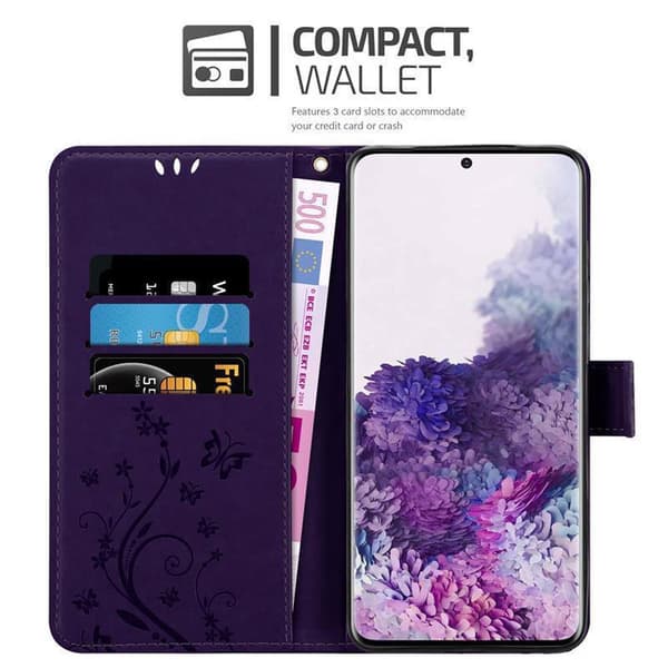 Samsung Galaxy S20 PLUS Suojakotelo Suojakuori Lompakkokotelo Matkapuhelinkotelo Kukat jossa on magneettisuljenta, jalusta-toiminto ja korttipaikat