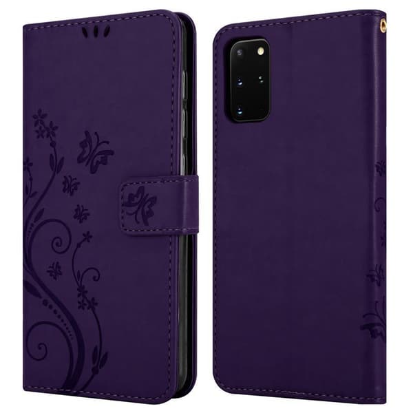 Samsung Galaxy S20 PLUS Skal Fodral i blomdesign Mobilskydd Case Cover med magnetisk stängning, ståfunktion och kortplatser