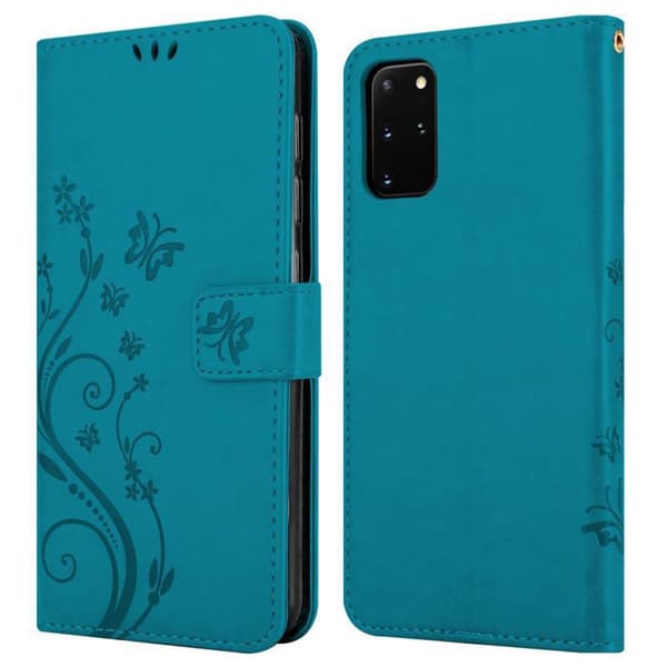 Samsung Galaxy S20 PLUS Skal Fodral i blomdesign Mobilskydd Case Cover med magnetisk stängning, ståfunktion och kortplatser