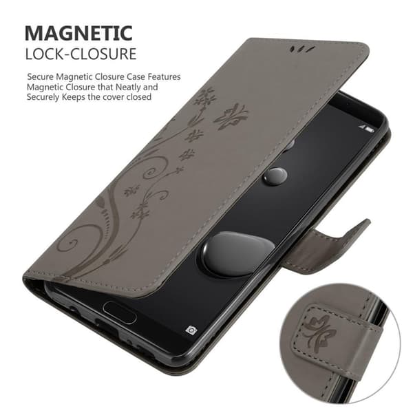 Huawei MATE 10 Skal Fodral i blomdesign Mobilskydd Case Cover med magnetisk stängning, ståfunktion och kortplatser