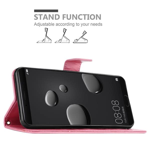 Huawei MATE 10 Skal Fodral i blomdesign Mobilskydd Case Cover med magnetisk stängning, ståfunktion och kortplatser