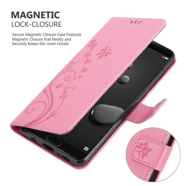 Huawei MATE 10 Skal Fodral i blomdesign Mobilskydd Case Cover med magnetisk stängning, ståfunktion och kortplatser