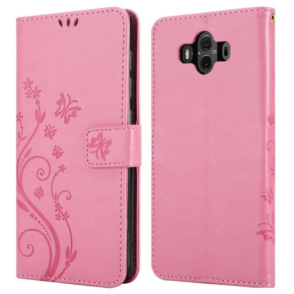 Huawei MATE 10 Skal Fodral i blomdesign Mobilskydd Case Cover med magnetisk stängning, ståfunktion och kortplatser