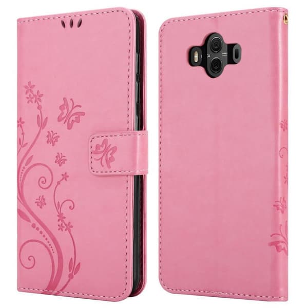 Huawei MATE 10 Skal Fodral i blomdesign Mobilskydd Case Cover med magnetisk stängning, ståfunktion och kortplatser
