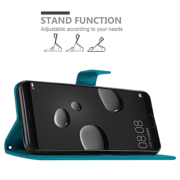 Huawei MATE 10 Skal Fodral i blomdesign Mobilskydd Case Cover med magnetisk stängning, ståfunktion och kortplatser