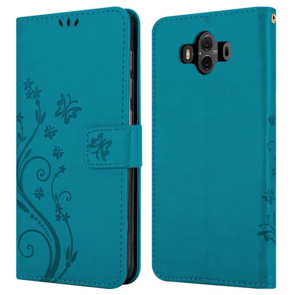 Huawei MATE 10 Skal Fodral i blomdesign Mobilskydd Case Cover med magnetisk stängning, ståfunktion och kortplatser