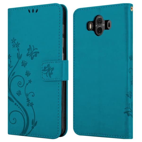 Huawei MATE 10 Skal Fodral i blomdesign Mobilskydd Case Cover med magnetisk stängning, ståfunktion och kortplatser