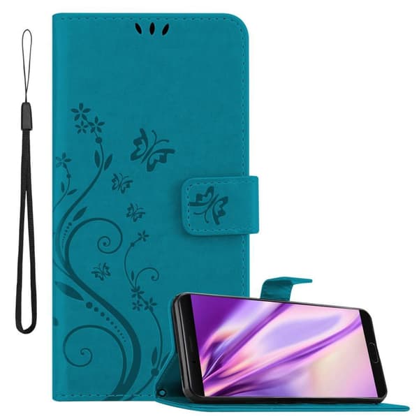 Huawei MATE 10 Skal Fodral i blomdesign Mobilskydd Case Cover med magnetisk stängning, ståfunktion och kortplatser