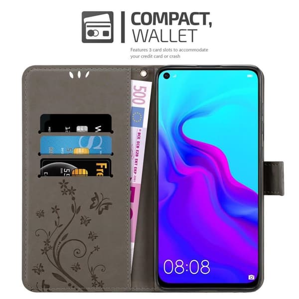Huawei NOVA 4 Pungetui Cover Blomster ()