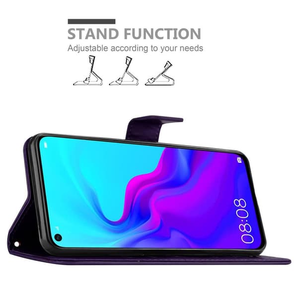 Huawei NOVA 4 Skal Fodral i blomdesign Mobilskydd Case Cover med magnetisk stängning, ståfunktion och kortplatser