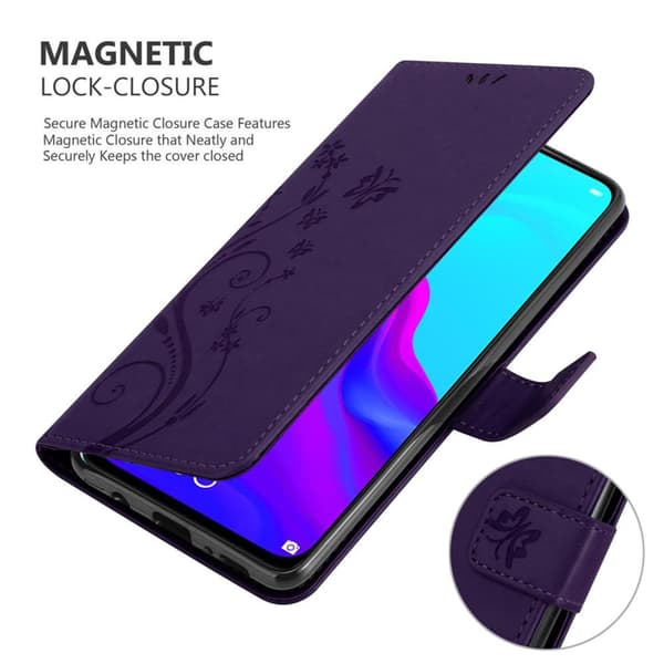 Huawei NOVA 4 Skal Fodral i blomdesign Mobilskydd Case Cover med magnetisk stängning, ståfunktion och kortplatser