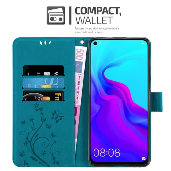 Huawei NOVA 4 Pungetui Cover Blomster ()