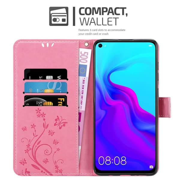 Huawei NOVA 4 Pungetui Cover Blomster ()