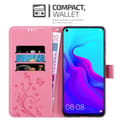 Miniatyrbild 3 av 8: Huawei NOVA 4 Skal Fodral i blomdesign Mobilskydd Case Cover med magnetisk stängning, ståfunktion och kortplatser