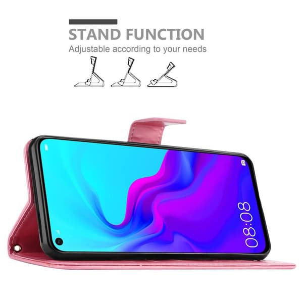 Huawei NOVA 4 Skal Fodral i blomdesign Mobilskydd Case Cover med magnetisk stängning, ståfunktion och kortplatser