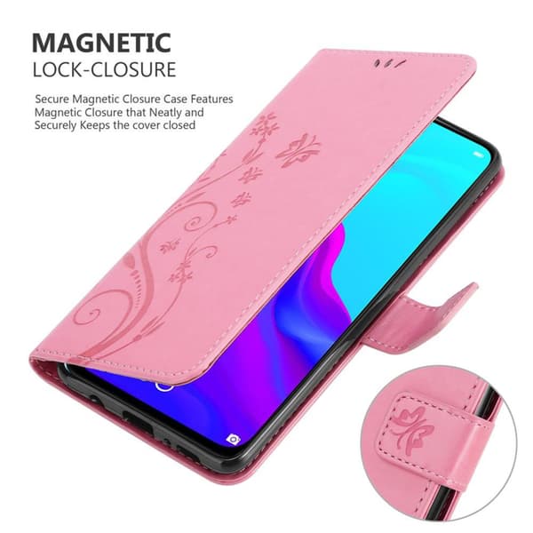 Huawei NOVA 4 Skal Fodral i blomdesign Mobilskydd Case Cover med magnetisk stängning, ståfunktion och kortplatser