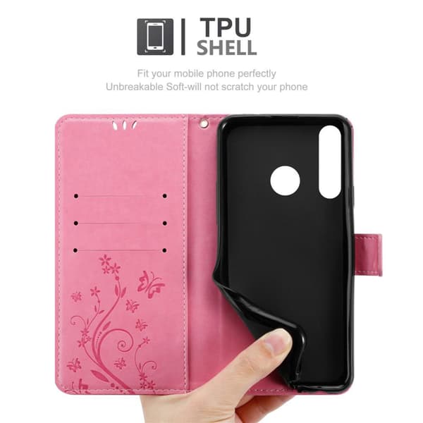 Huawei NOVA 4 Skal Fodral i blomdesign Mobilskydd Case Cover med magnetisk stängning, ståfunktion och kortplatser