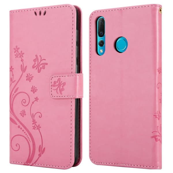 Huawei NOVA 4 Skal Fodral i blomdesign Mobilskydd Case Cover med magnetisk stängning, ståfunktion och kortplatser
