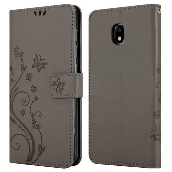 Samsung Galaxy J3 2017 Skal Fodral i blomdesign Mobilskydd Case Cover med magnetisk stängning, ståfunktion och kortplatser