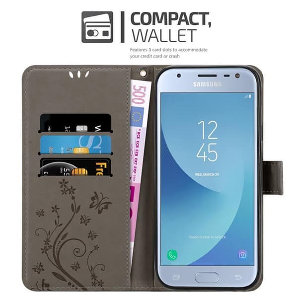 Samsung Galaxy J3 2017 Pungetui Cover Blomster ()