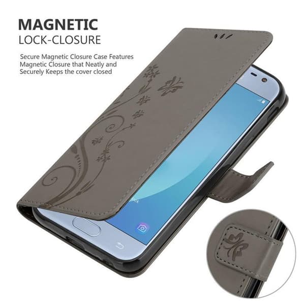 Samsung Galaxy J3 2017 Pungetui Cover Blomster ()