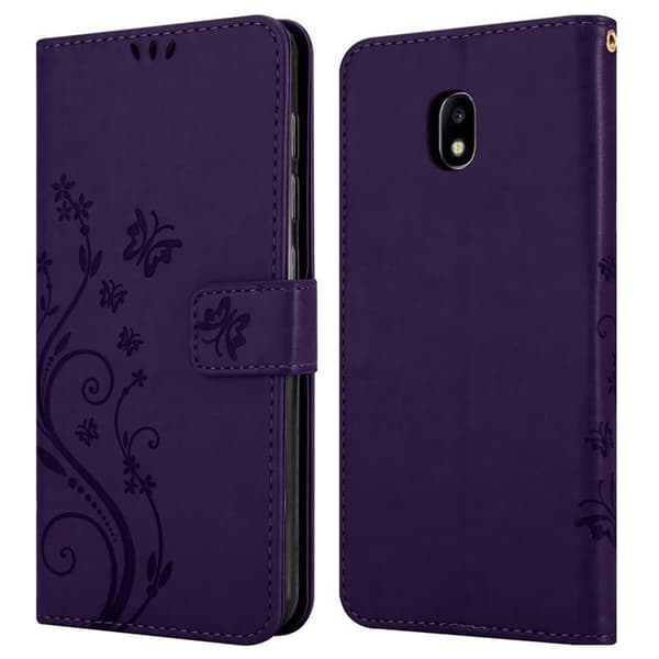 Deksel til Samsung Galaxy J3 2017 Lommebokdeksel i blomster design med magnetisk lukking, stativfunksjon og kortplasser