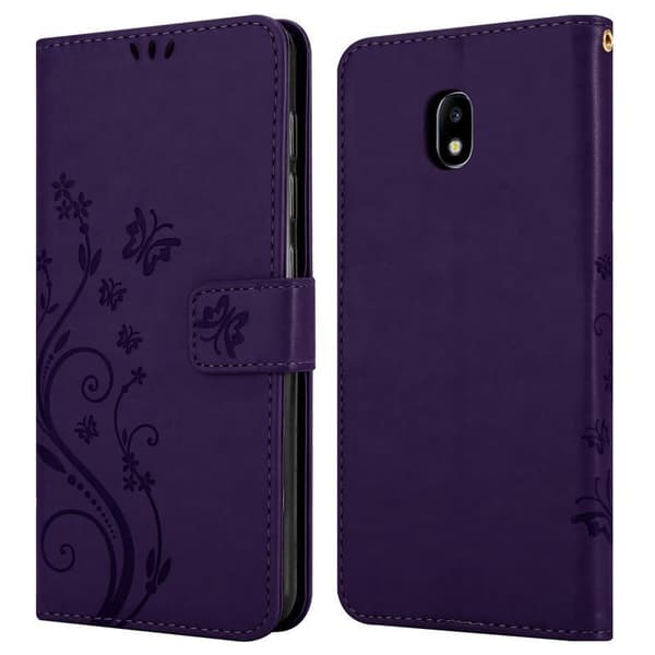 Samsung Galaxy J3 2017 Skal Fodral i blomdesign Mobilskydd Case Cover med magnetisk stängning, ståfunktion och kortplatser
