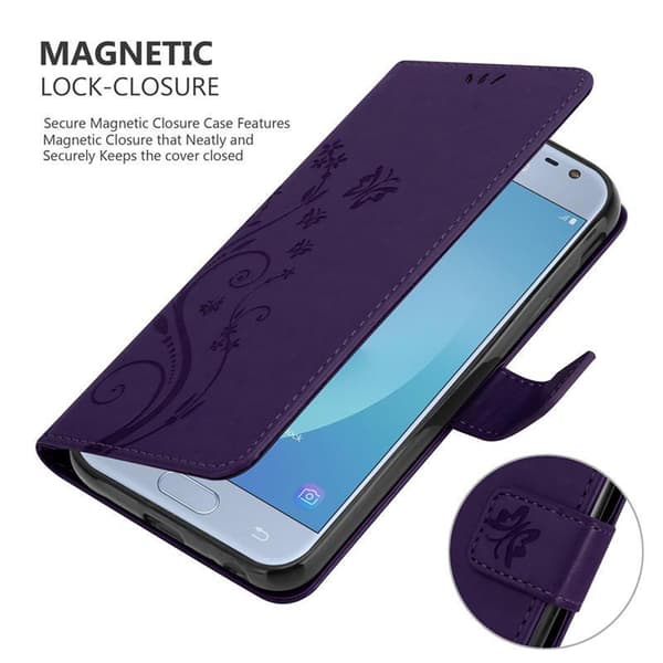 Samsung Galaxy J3 2017 Pungetui Cover Blomster ()