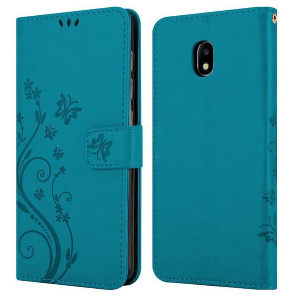 Samsung Galaxy J3 2017 Skal Fodral i blomdesign Mobilskydd Case Cover med magnetisk stängning, ståfunktion och kortplatser