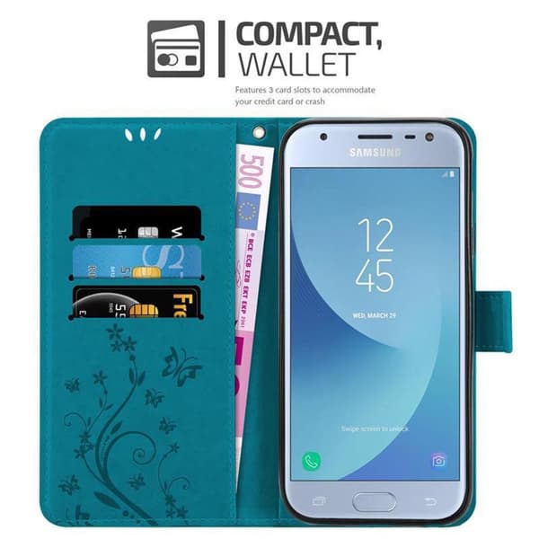 Samsung Galaxy J3 2017 Pungetui Cover Blomster ()