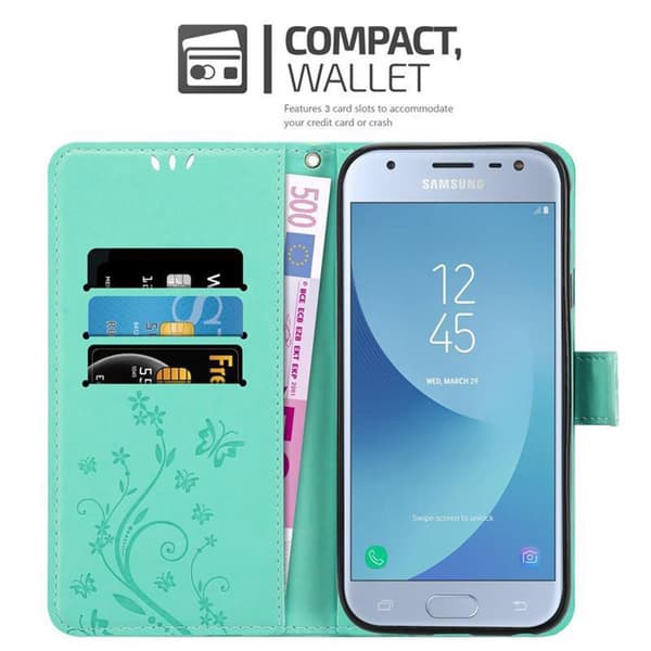 Samsung Galaxy J3 2017 Pungetui Cover Blomster ()