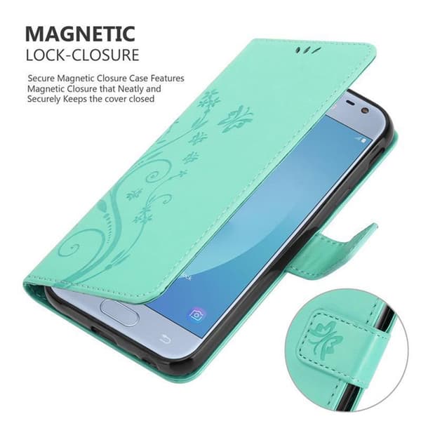 Samsung Galaxy J3 2017 Pungetui Cover Blomster ()