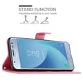 Pikkukuva 4 / 8: Samsung Galaxy J3 2017 Suojakotelo Suojakuori Lompakkokotelo Matkapuhelinkotelo Kukat jossa on magneettisuljenta, jalusta-toiminto ja korttipaikat